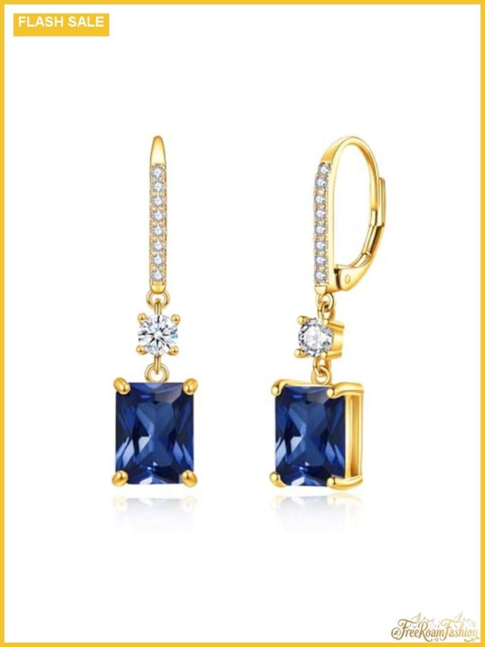 14K Yellow Gold Plated Leverback Dangle Earrings Hypoallergenic